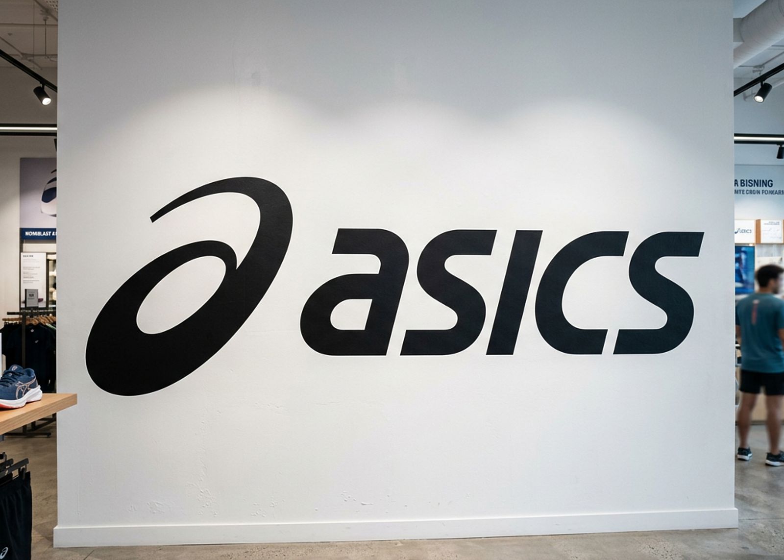 Large-scale cut vinyl brand logo applied to an in-store feature wall